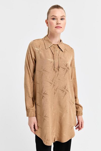 Esswaap Τουνίκ με μοτίβο από ύφασμα Camel Color