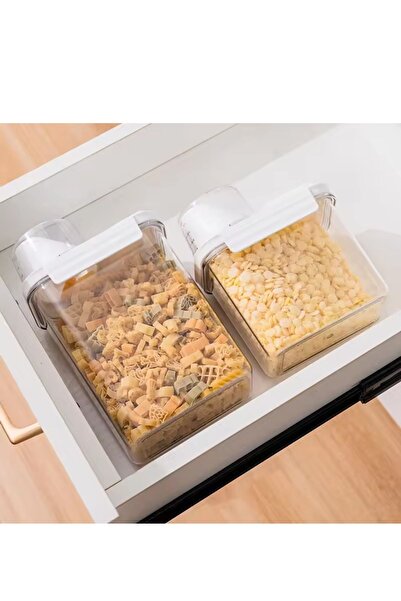 grimorlife 2-Piece Food Pulses Storage Set - 1100ml and 1800ml Scale Lid with Label Gift