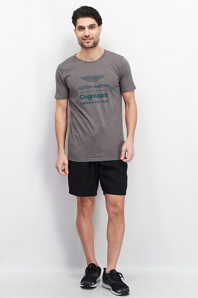 Aston Martin Men Sportswear Fit Short Sleeve Printed T-shirt, Grey