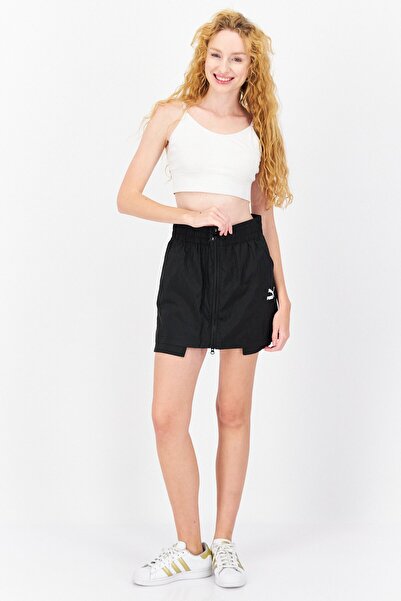 Puma Women Sportswear Fit Brand Logo Mini Skirts, Black