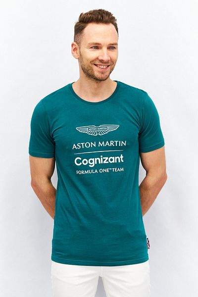 Aston Martin Men Crew Neck Short Sleeves Graphic T-shirt, Green