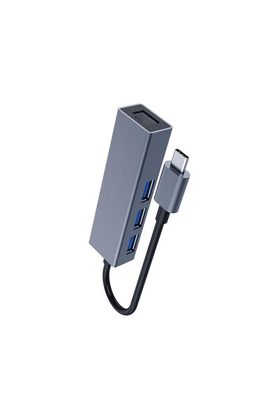 DM Acelya Chb002 Type-C to Rj45 100Mbps Ethernet and USB Multiplexer Converter Star Shop Trend