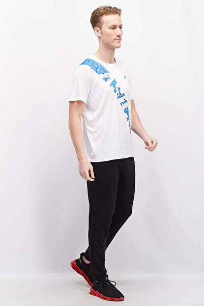 Asics Men Regular Fit Short Sleeves Running T-Shirt, White
