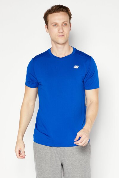 New Balance Men Sportswear Fit Short Sleeves Running T-Shirt, Dark Blue