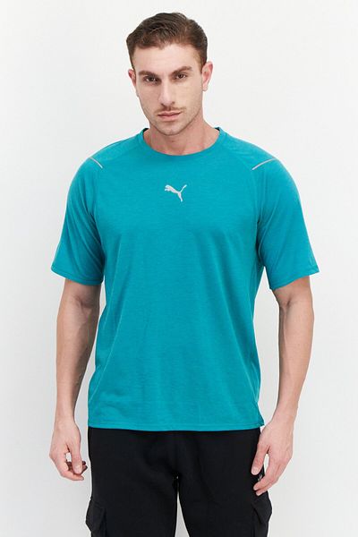 Puma Men Sportswear Fit Brand Logo Running T Shirt, Green