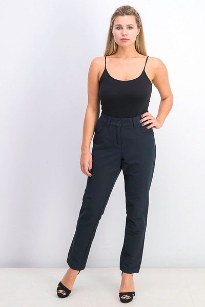 Tchibo Women Regular FIt Plain Straight Leg Pants, Navy