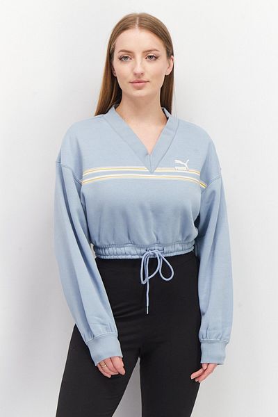 Puma Women Sportswear Fit Long Sleeve Outdoor Sweatshirts, Light Blue Combo
