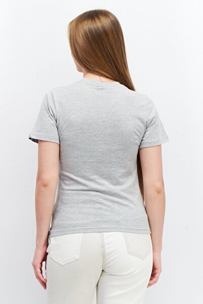 Ellesse Women Round Neck Short Sleeves Brand Logo T-shirt, Grey