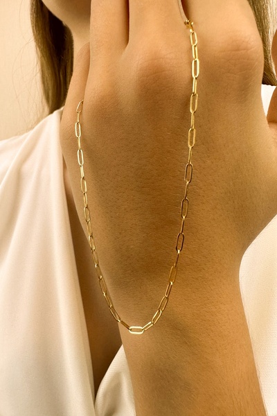 KRAFTIVA JEWELRY 14 Ayar Altın İnce Ataş Zincir Kolye