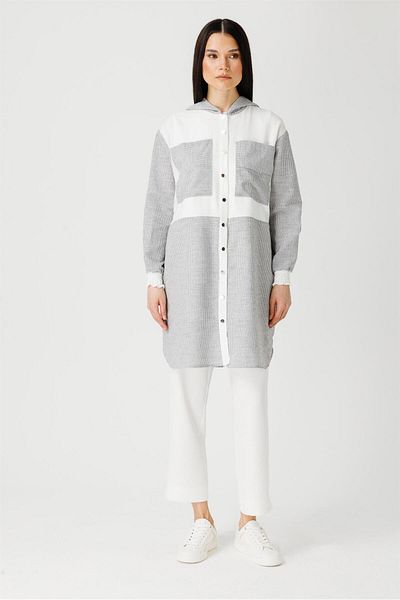 Esswaap Navy Tunic - Hood Detail and Patch