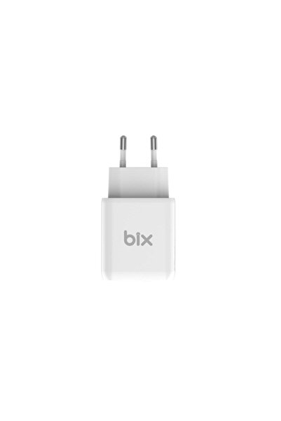 Bix Zh-2u41t 25w Usb Type-c Pd Çift Portlu Hızlı Şarj Cihazı Beyaz