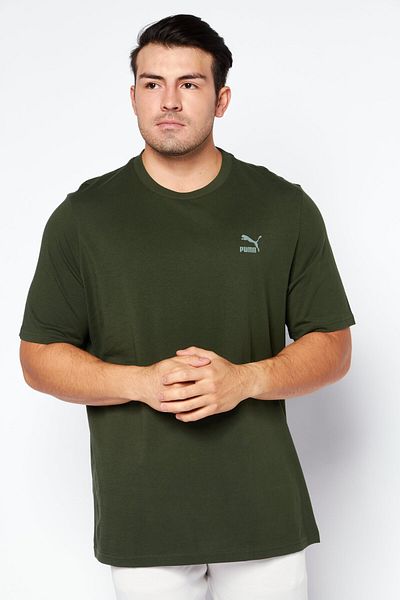 Puma Men Sportwear Fit Brand Logo Training T-Shirt, Olive Green