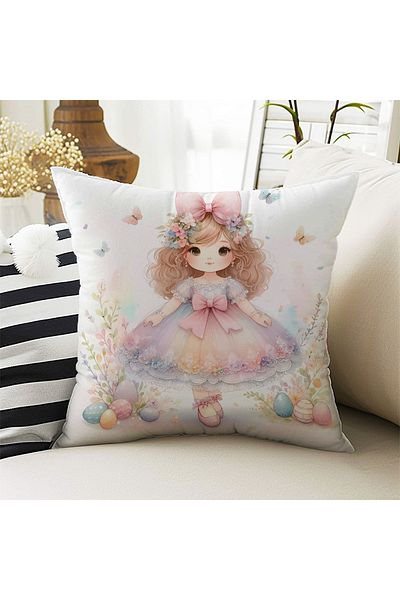 Else Dekor Față de pernă decorativă cu două fețe pentru fetiță cu model prințesă 43x43cm