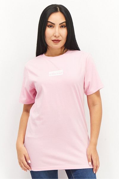 Ellesse Women Round Neck Cap Sleeve Brand Logo T-Shirt, Pink