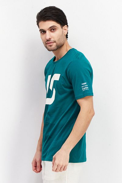 Aston Martin Men Sportswear Fit Short Sleeve Printed Training T-shirt, Green