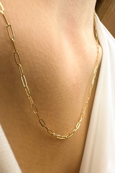 KRAFTIVA JEWELRY 14 Ayar Altın İnce Ataş Zincir Kolye