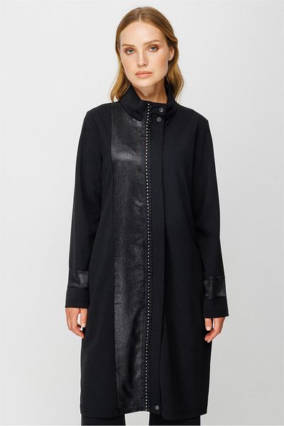 Esswaap Stripe Detailed Zipper Closure Wear Tunic Black