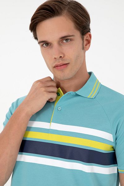 U.S. Polo Assn. Tricou pentru bărbați, cu gât polo, mentă 50287106 -vr090