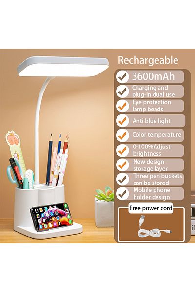 Choice Rechargeable USB Rechargeable Table Lamp Learning Dormitory Bedroom Bedside LED Night Light Eye Prot