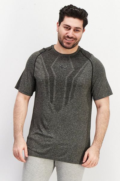 Puma Men Crew Neck Short Sleeves Textured T-shirt, Grey