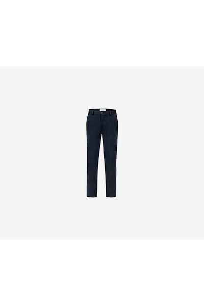 Tchibo Men Regular Fit Plain Non Stretch Dress Pants, Navy