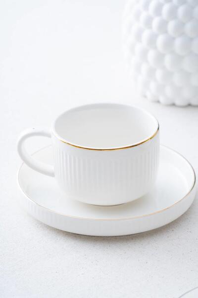 ACAR Kingson 6 Kişilik Gold Çay Fincanı Takımı - 210 ml