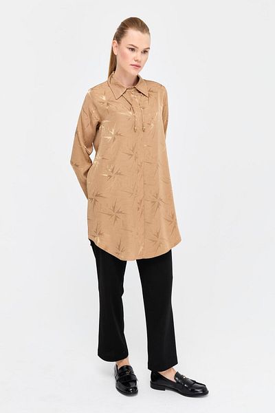 Esswaap Τουνίκ με μοτίβο από ύφασμα Camel Color