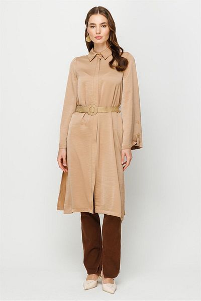 Esswaap Zipper Closure Mesh Belted Rescue Tunic Mink