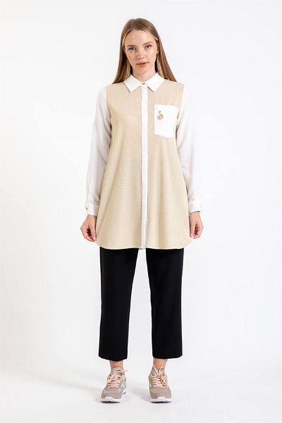 Esswaap Melodi Detailed Garnished Tunic Gold