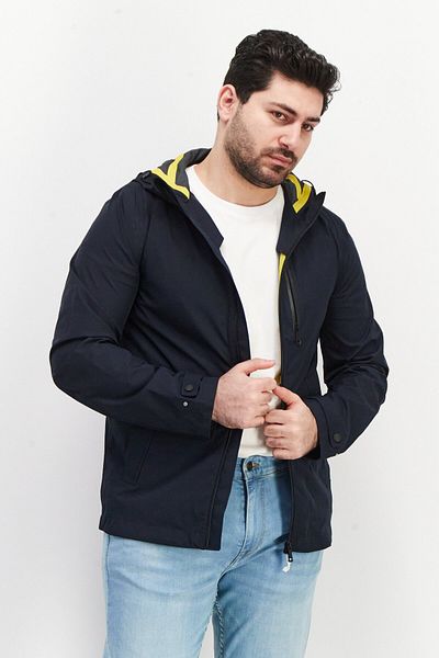 Geox Men Solid Windbreaker Jackets, Dark Navy