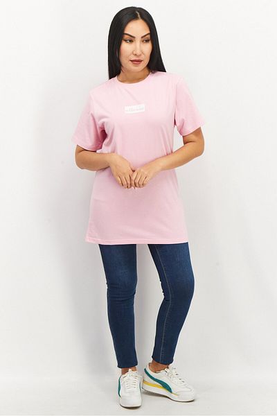 Ellesse Women Round Neck Cap Sleeve Brand Logo T-Shirt, Pink