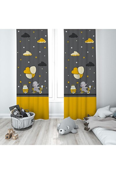 MEKTA HOME Bicicletă modernă și elefant 2 cu model (2) Cortina de fundal cu d...