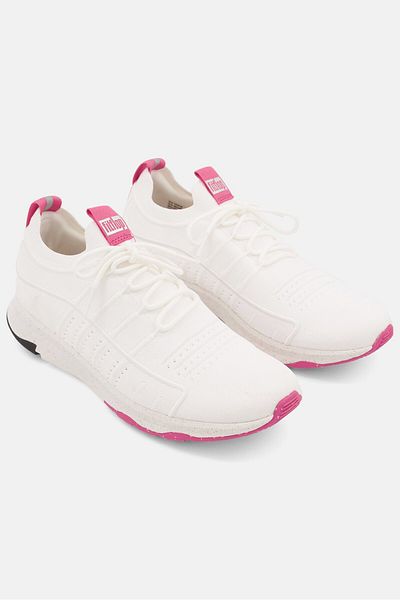 Fitflop حذاء رياضي نسائي من Vitamin Ff E01 محبوك برباط، أبيض