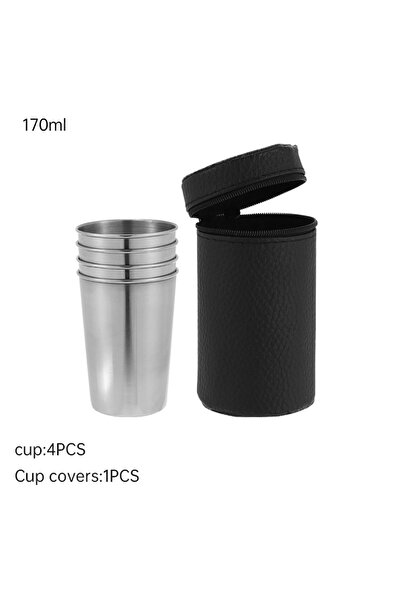 Choice1 30-170ml 170ml 4Pcs Outdoor Practical Travel Stainless Steel Cups Mini Set Glasses For Whisky Wine W