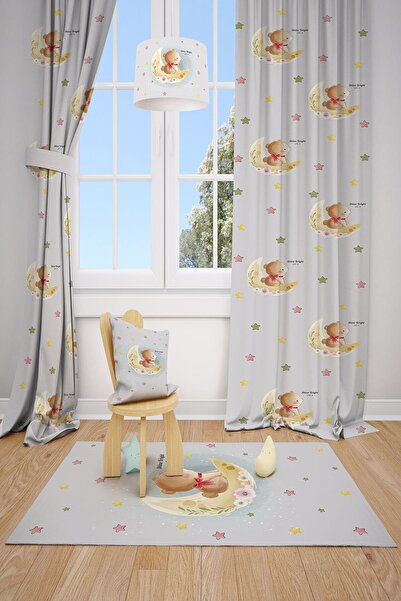 MEKTA HOME Teddy Bear Children's Room Set Background Curtain