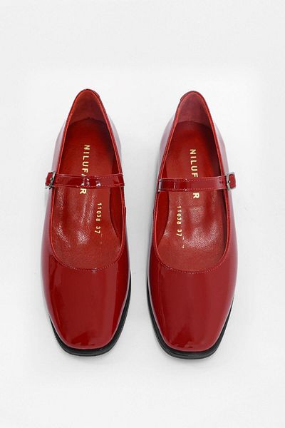 NILUFARR Red Patent Leather Genuine Leather Women's Ballerinas - Kendely