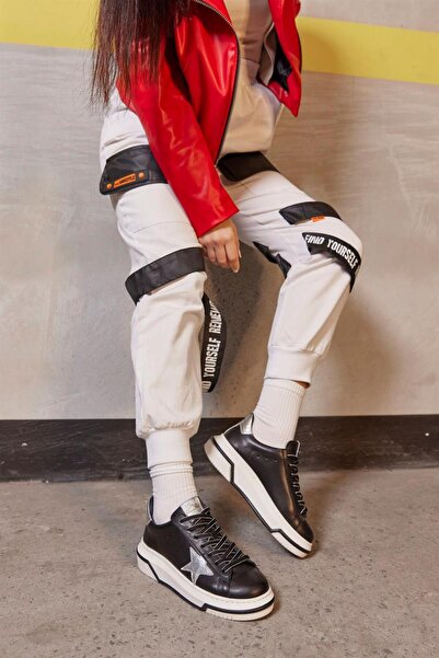 NILUFARR Γυναικείο αθλητικό παπούτσια Sveta Black από γνήσιο δέρμα