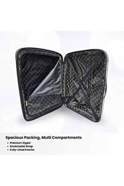 Rower Hardcase PP TSA Suitcase,Unbreakable Expandable 4 Double Wheels,4Pcs Luggage Trolley Set BLK