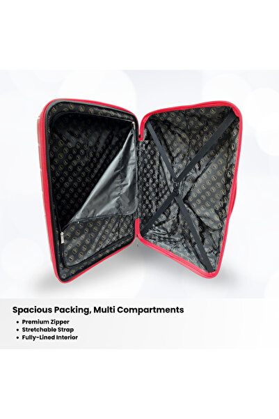 Rower Hardshell PP TSA Lock Suitcase, Unbreakable Expandable Bags, 4 Pcs Luggage Trolley Set Red