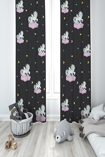 MEKTA HOME CAMERA BEBEȘILOR ȘI COPIILOR Perdele neagră de fundal cu 2 aripi c...