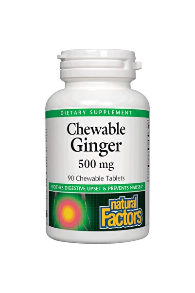 Natural Factors Chewable Ginger, 500 mg, 90 Tablets