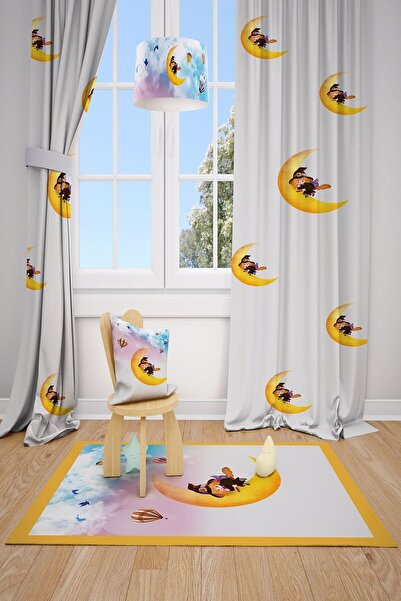 MEKTA HOME Cortina de fundal cu model Little Witch pentru camera copiilor și ...