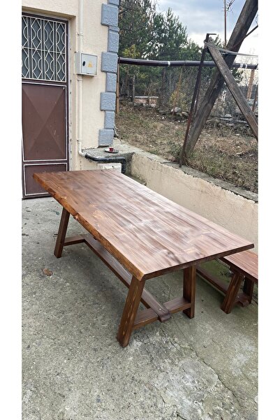 Güven Metal Ahşap Masif Ahşap Masa Bank