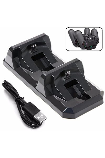 TECTINTER Black Usb Dual Charge Dock For Ps4 Controller Gaming Charging Stand Holder For Sony Playstation 4 Wi