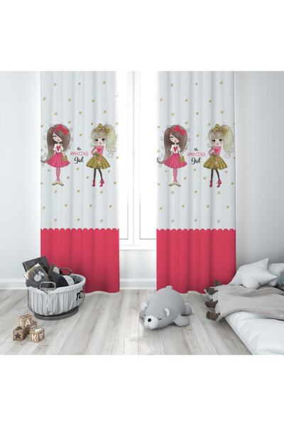 MEKTA HOME Cortina de fundal modernă cu două prințese modelate cu două aripi ...