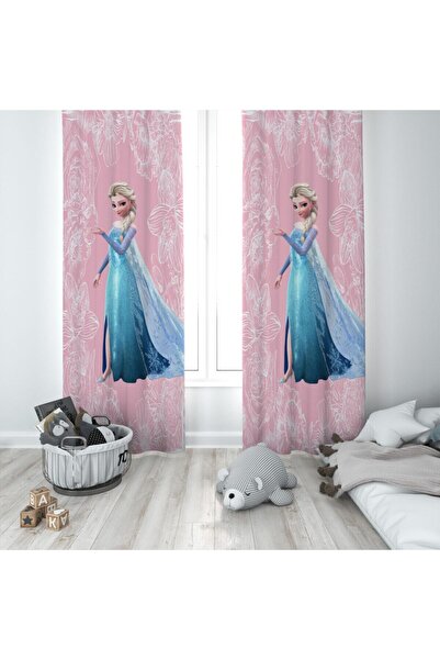 MEKTA HOME ستارة خلفية لغرفة الأطفال والرضع بنمط إلسا الزهري Mktyfp-012