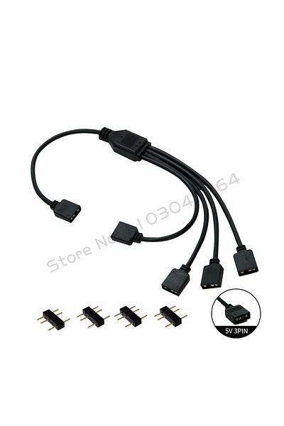Choice موزع مزامنة RGB للوحة الأم 1-4(3 دبابيس 5 فولت)، 12 فولت 4 دبابيس RGB / 5 فولت 3 دبابيس ARGB SYNC HUB تمديد نقل