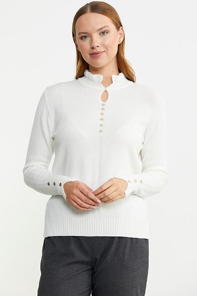 Sementa Metal Button Detailed Knitwear Sweater - Bone