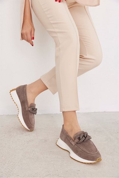 NILUFARR Darius Mink Genuine Suede Women's Sneakers with Chain Accessories