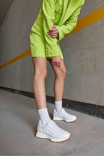 NILUFARR Γυναικείο sneaker Hello White από γνήσιο δέρμα